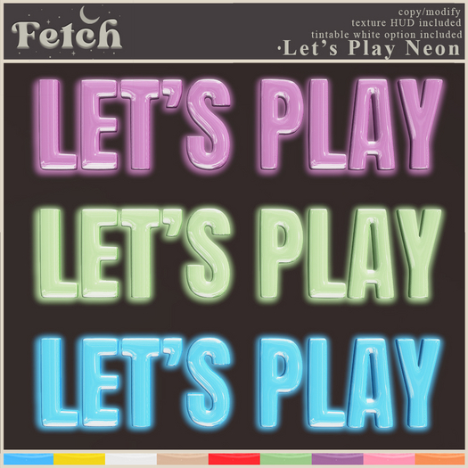 Second Life Marketplace - [Fetch] Let's Play Neon